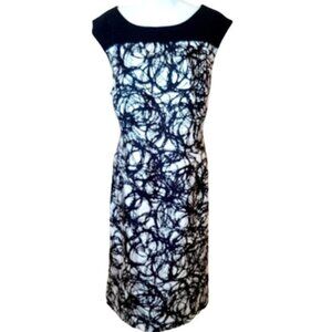 Black White Printed Sleeveless Dress Size 16 -